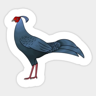 Siamese fireback bird cartoon illustration Sticker